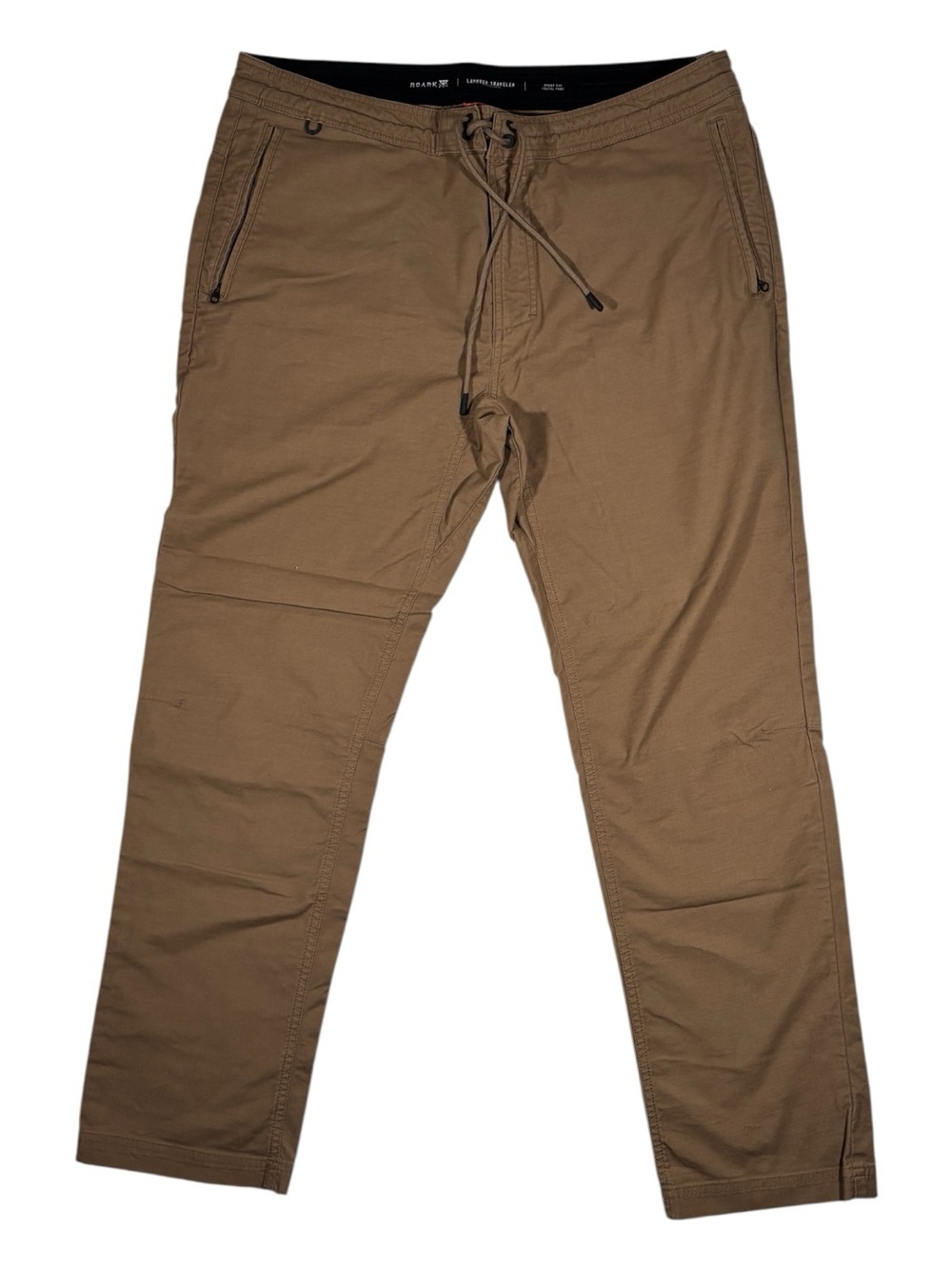 Roark Layover Traveler Men Drawstring Utility Chinos Size 38 Tan Outdoors Work